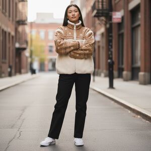 UGG Marlene Faux Suede Faux Sherpa Jacket Womens size L New with Tags (b)